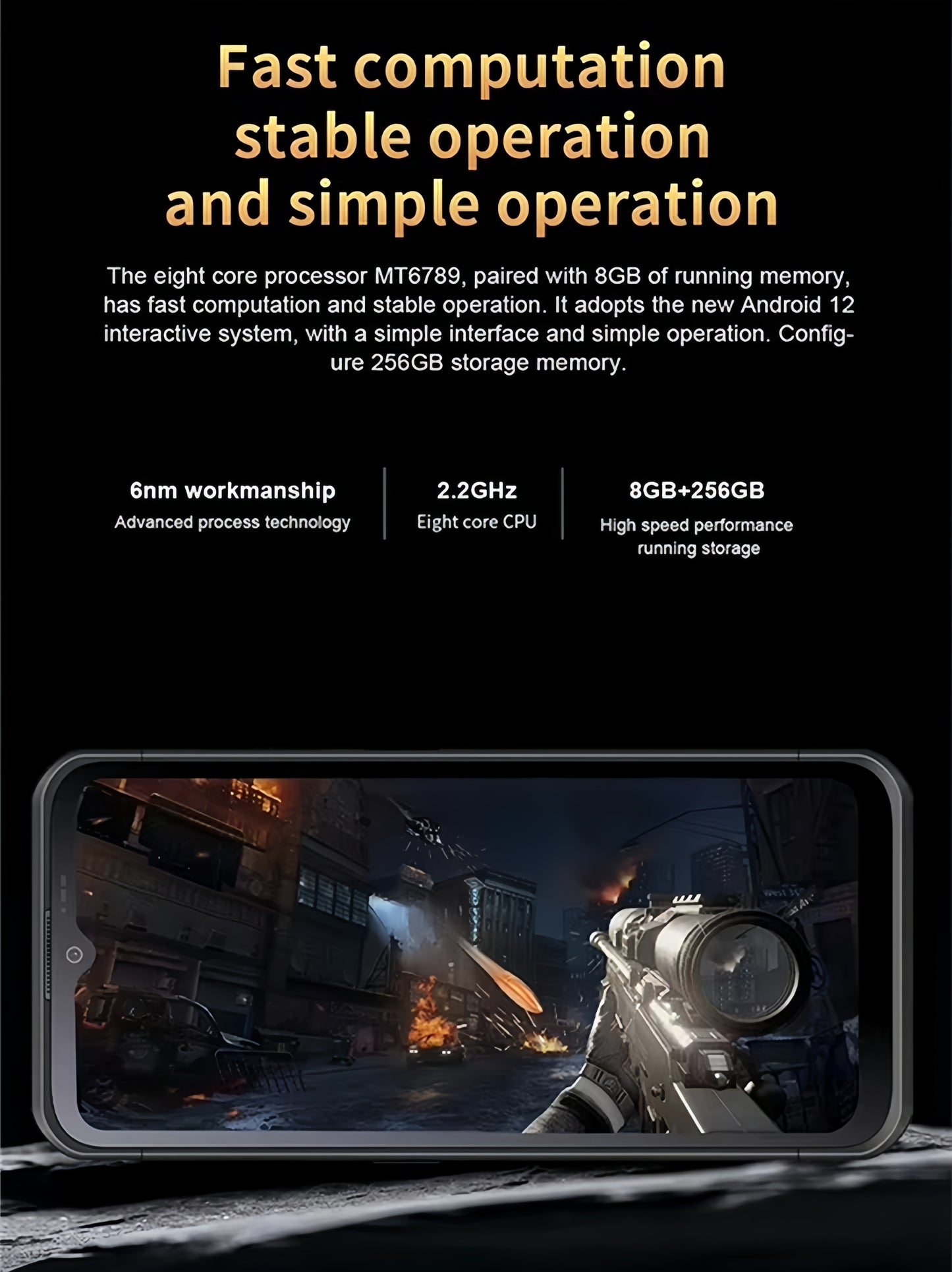 CS-A17 Waterproof Ip68 Rugged Phone Gaming Mobile Phone 16MP+108MP Intelligent Screen Capture Function Phone
