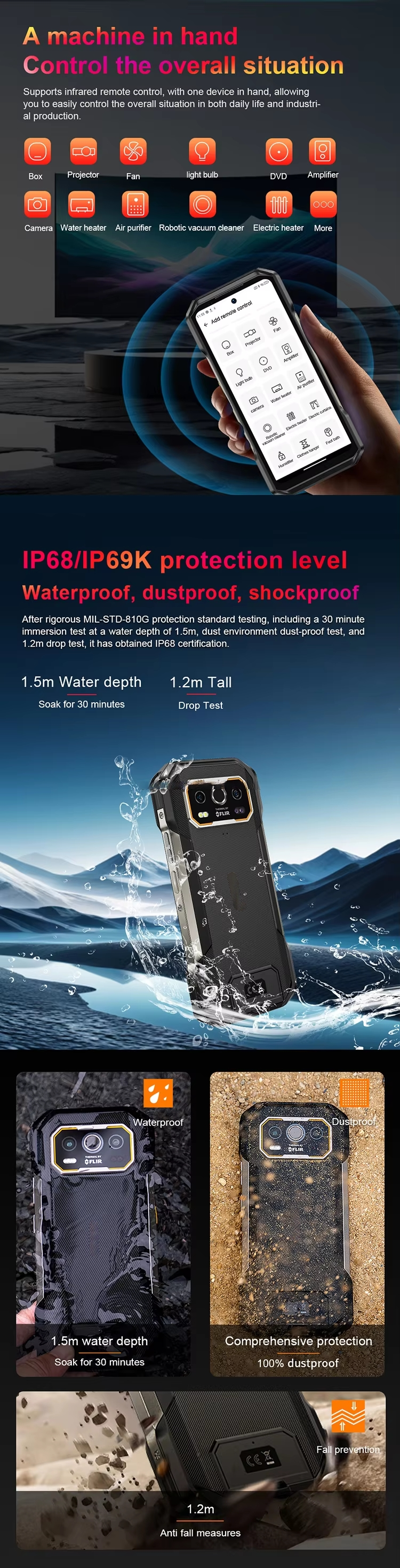 CS-A30 Industrial Night Vision Thermal Imaging Rugged Phone Intrinsically Safe Explosionproof Telephone IP68 IP69K Waterproof