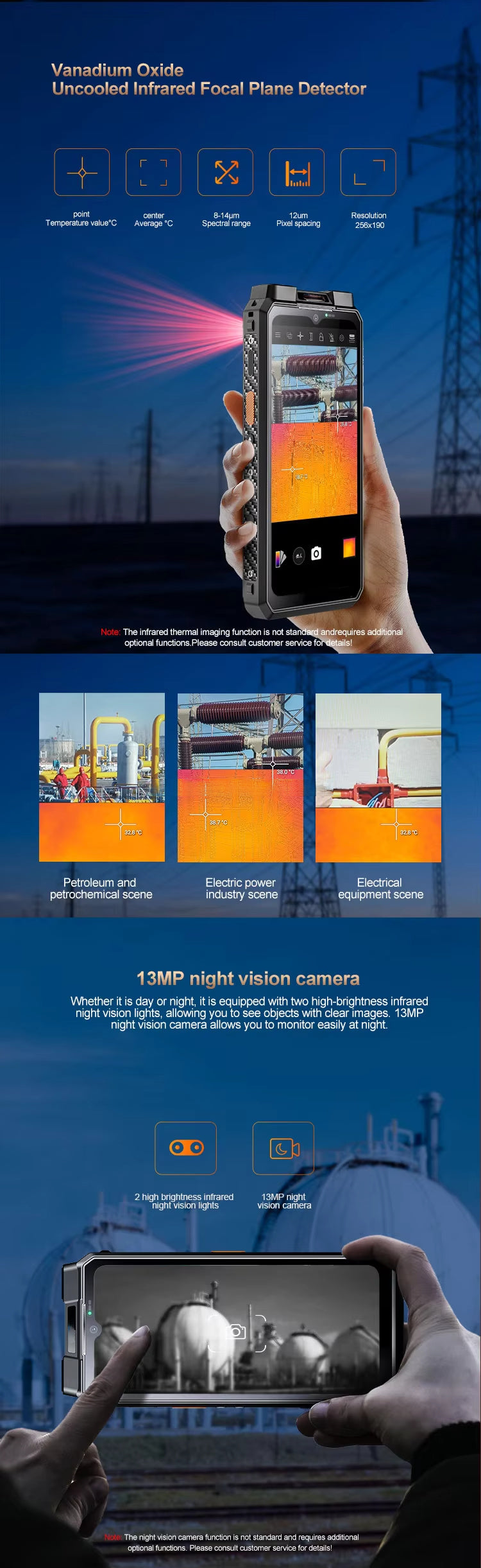 CS-M8 Rugged Smartphone LTE Industrial Explosion Proof Ip68 Walkie-talkie 8000mAh DMR Thermal Imaging Mobile Phone Walkie Talkie