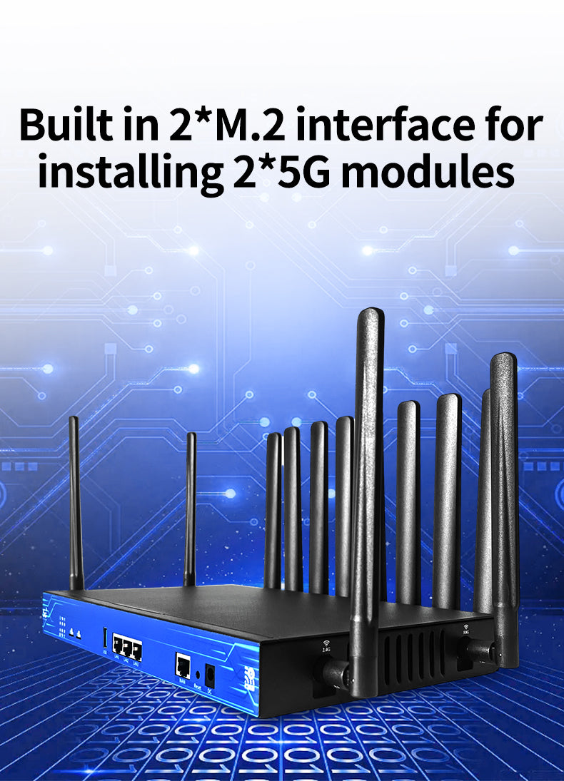 Croskylink CS-Z8109AX-M2-T-PSE Industrial 5g Openwrt Router SIM Card M2 Slot WiFi Router 3000Mbps Poe out Dual Band LTE Routers