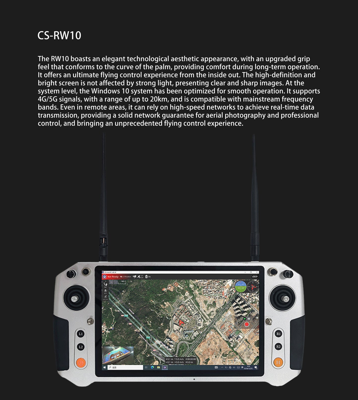 Croskylink CS-RW10 Remote Control Handheld Ground Station Digital Graphic Integrated Windows 10 20km Remote Controller