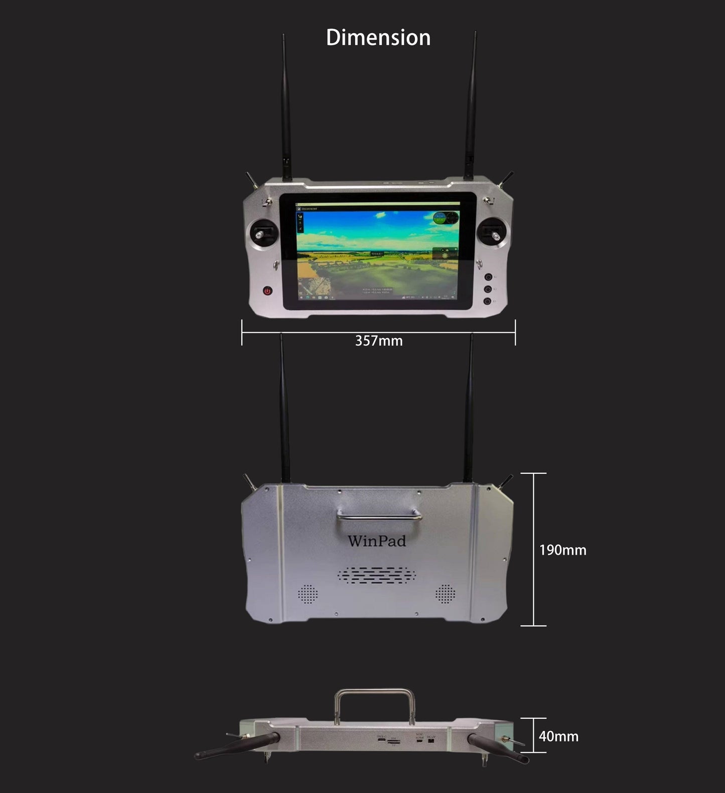 Croskylink CS-26-WinPad Remote Control Handheld Ground Station Digital Graphic Integrated Windows 10 20km Controller