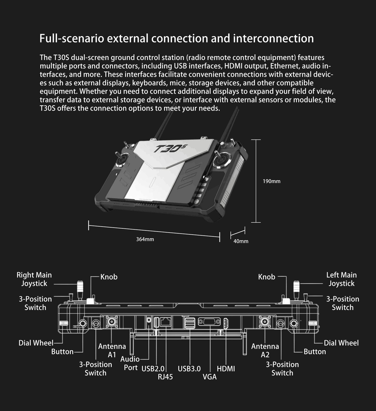 Croskylink CS-T30s Dual Display Portable Controller Integrated Gcs Ground Station Equipment