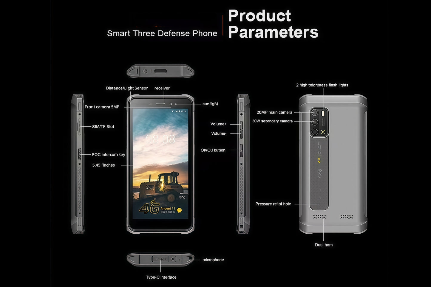 CS-A13 IP68 Rugged Android Smart Phone Waterproof Shockproof Dustproof Rug Smartphone