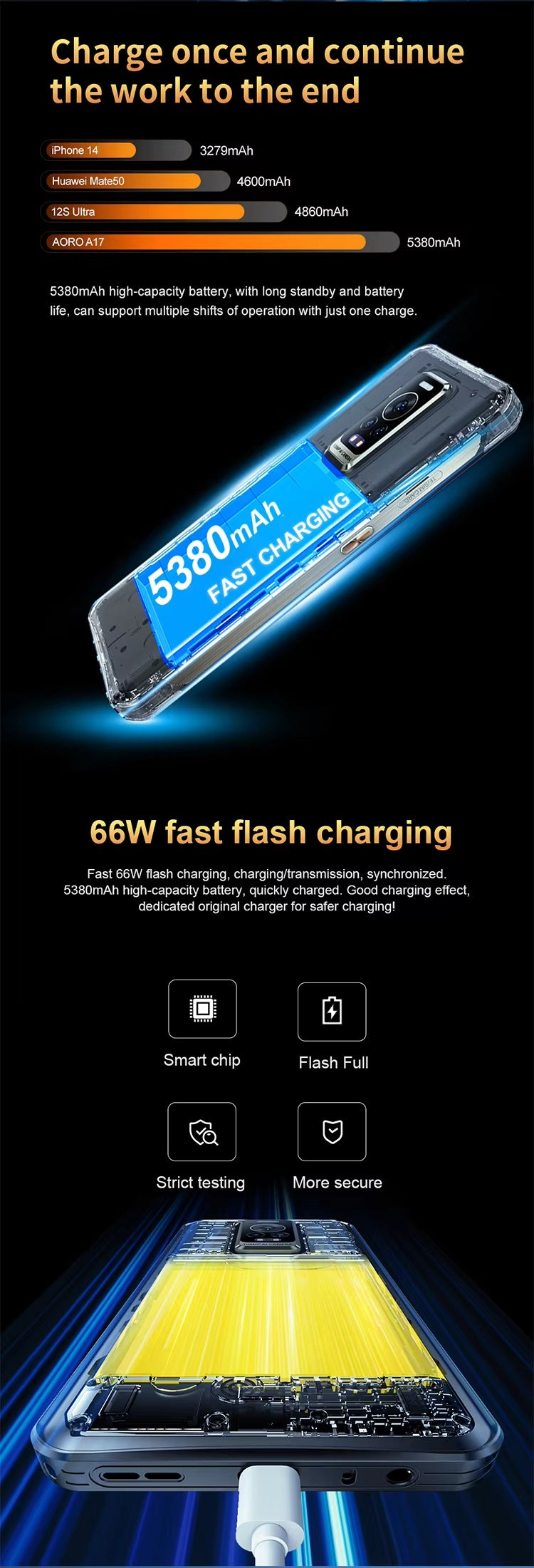 CS-A17 Waterproof Ip68 Rugged Phone Gaming Mobile Phone 16MP+108MP Intelligent Screen Capture Function Phone