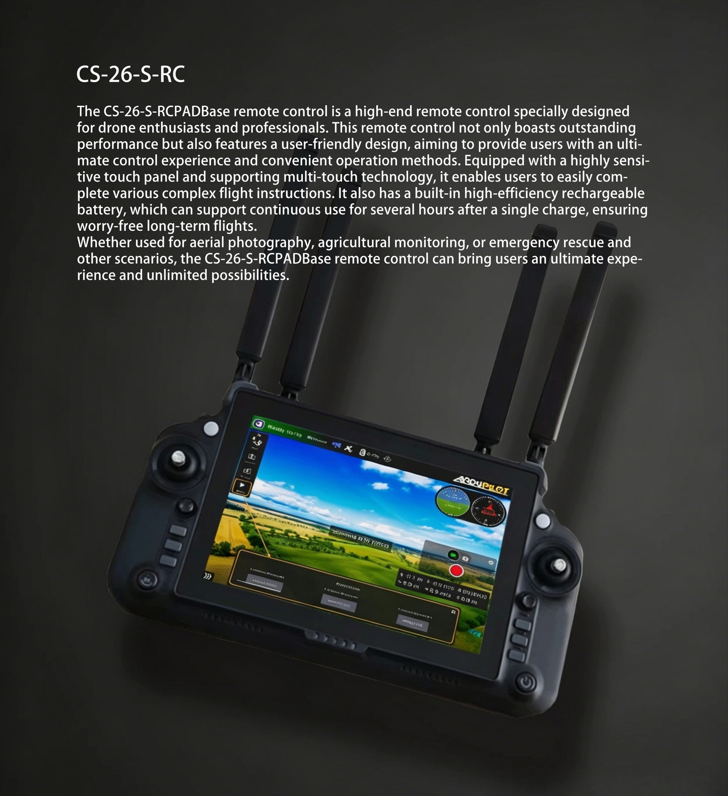 Croskylink CS-26-S-RC Handheld Ground Station 20km Wireless Long-Range Communication Remote Control