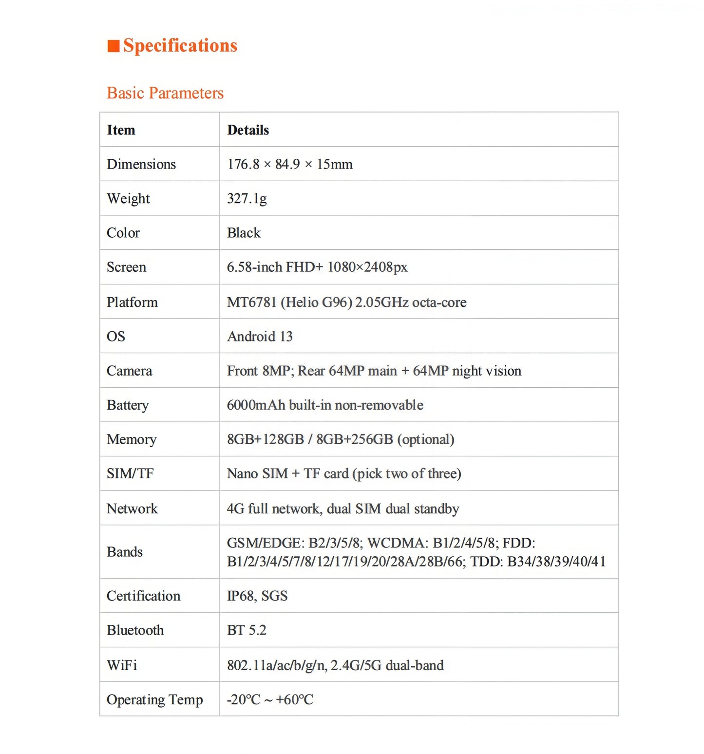 CS-A28 Rugged Cellphone Dual SIM Card 4G Gsm Mobile Phone Octa Core Ip68 Waterproof Smartphone