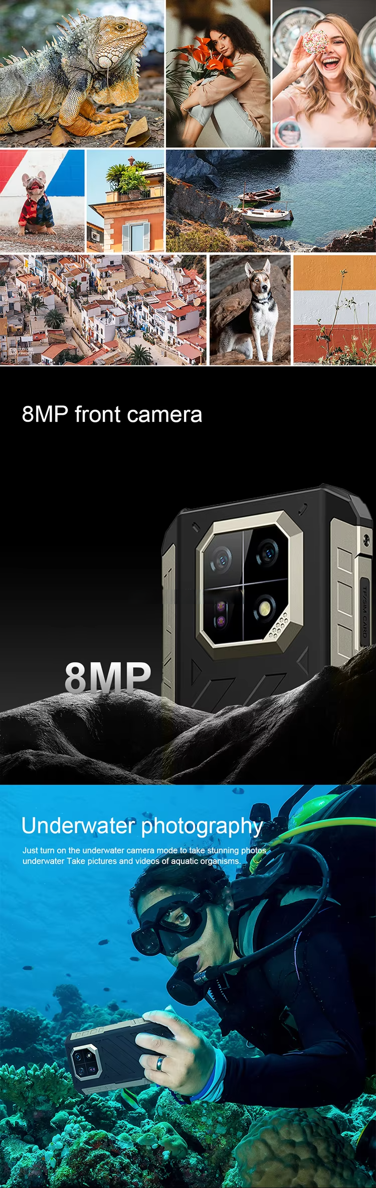 CS-A28 Rugged Cellphone Dual SIM Card 4G Gsm Mobile Phone Octa Core Ip68 Waterproof Smartphone