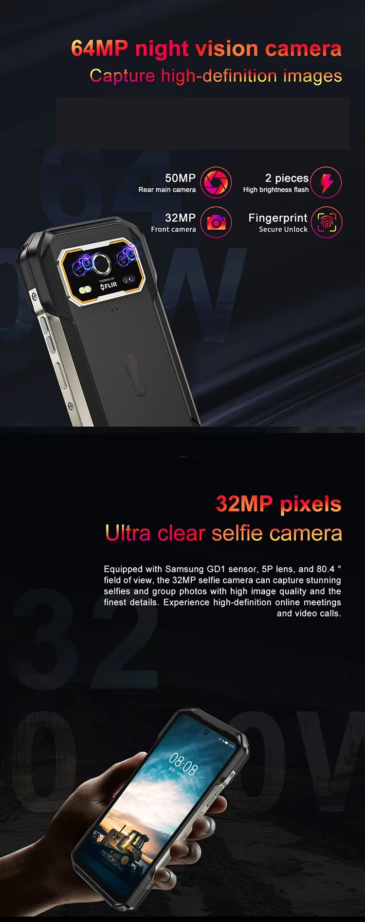 CS-A30 Industrial Night Vision Thermal Imaging Rugged Phone Intrinsically Safe Explosionproof Telephone IP68 IP69K Waterproof