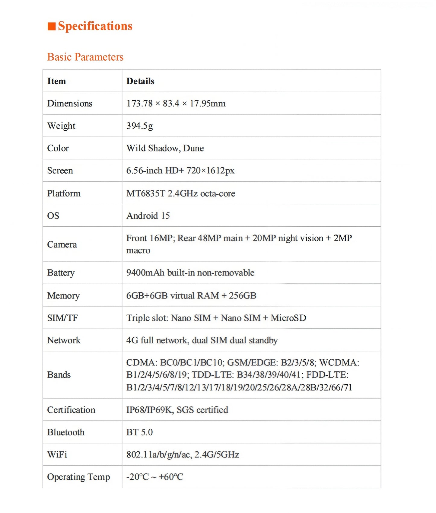 CS-A32U 4G Industrial Rugged Phone IP68 IP69K Waterproof Shockproof NFC