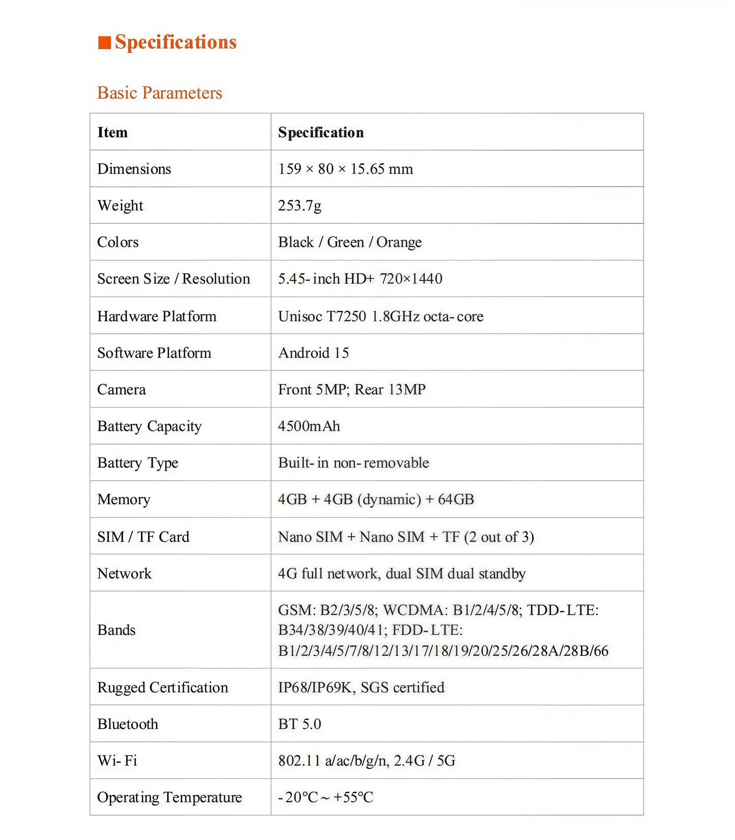 CS-A6-2026 Rugged IP68 Waterproof Shockproof Walkie Talkie Android 15 NFC Touch Screen Phone
