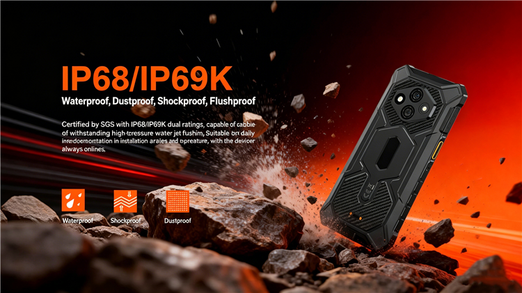 CS-A8-2026 IP68 IP69K Waterproof Shockproof Customize Industrial Rugged Phones 2026 New Version Android 15 8GB+128GB Dual SIM Mobile Phone