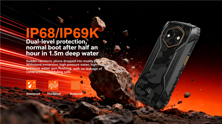 CS-M3-2026 Waterproof Industrial Mobile Phone NFC IP68 Rugged Smartphone Android 15 2026 New Version 10000mAh with Dual Standby