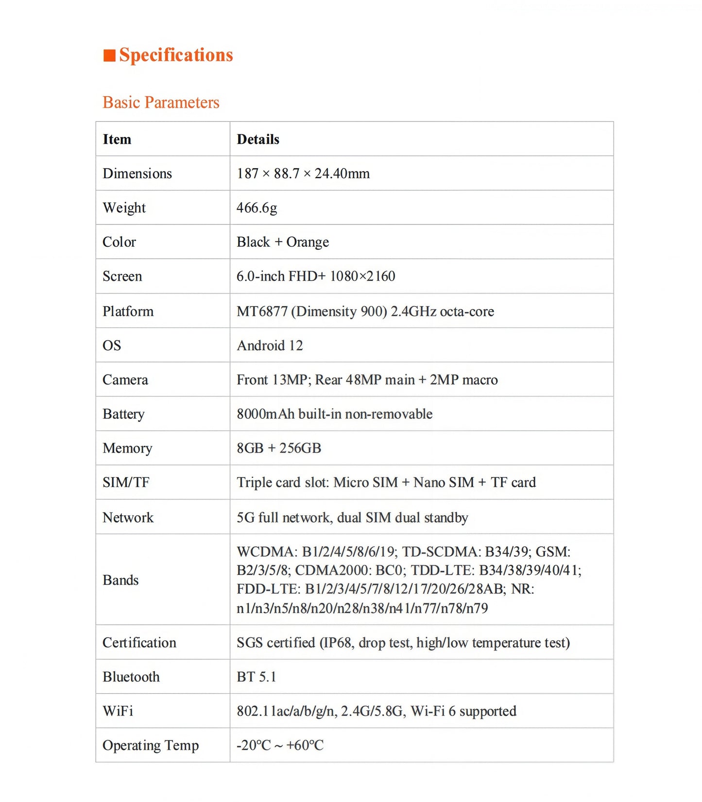 CS-M5 5G Octa Core Rugged Mobile Phone Android 12 Ip68 LCD Display Octa Core CDMA IP68 Waterproof Shockproof NFC Walkie Talkie