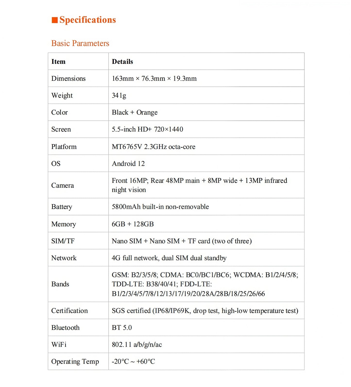 CS-M7 IP68 Rugged Phone Dustproof Waterproof Cellphones Night Vision Poc Uhf Radio Walkie Talkie Explosion-proof Android Smartphone