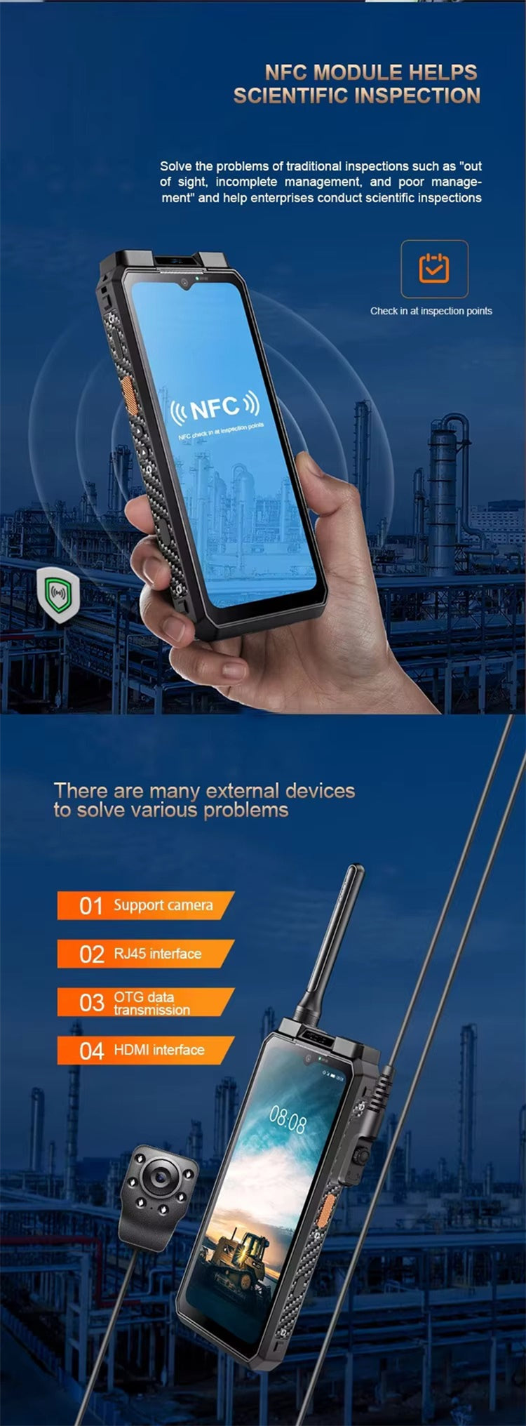 CS-M8 Rugged Smartphone LTE Industrial Explosion Proof Ip68 Walkie-talkie 8000mAh DMR Thermal Imaging Mobile Phone Walkie Talkie