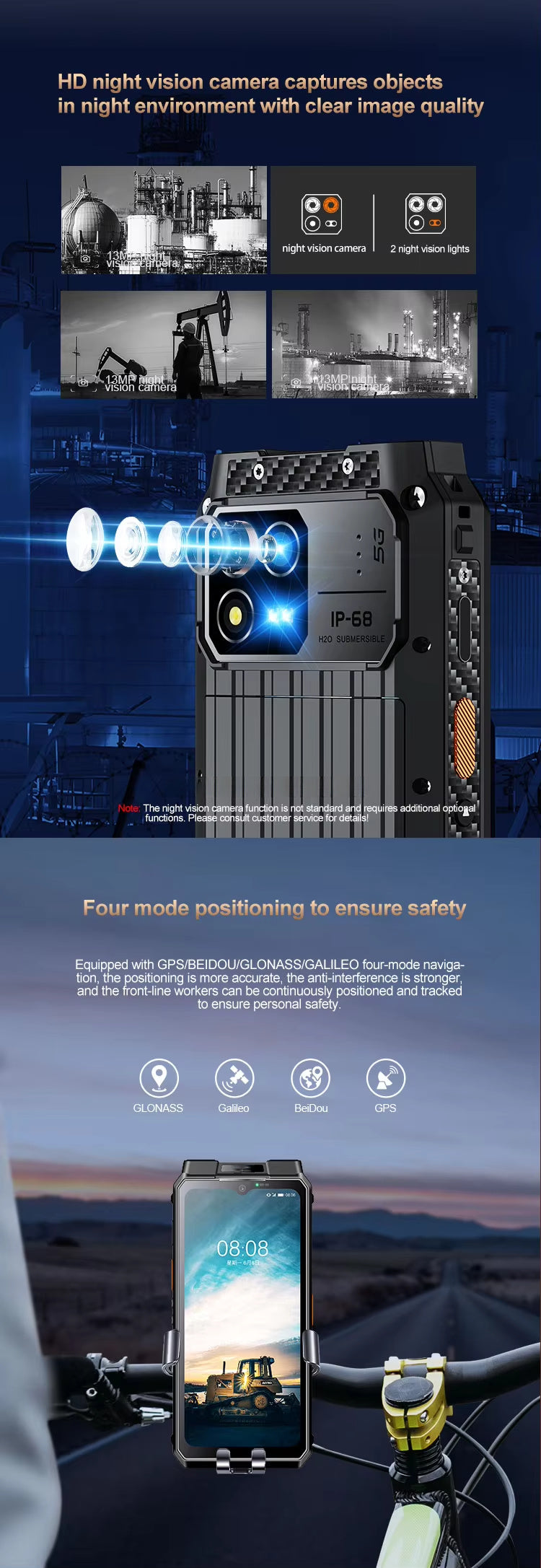 CS-M8 Rugged Smartphone LTE Industrial Explosion Proof Ip68 Walkie-talkie 8000mAh DMR Thermal Imaging Mobile Phone Walkie Talkie