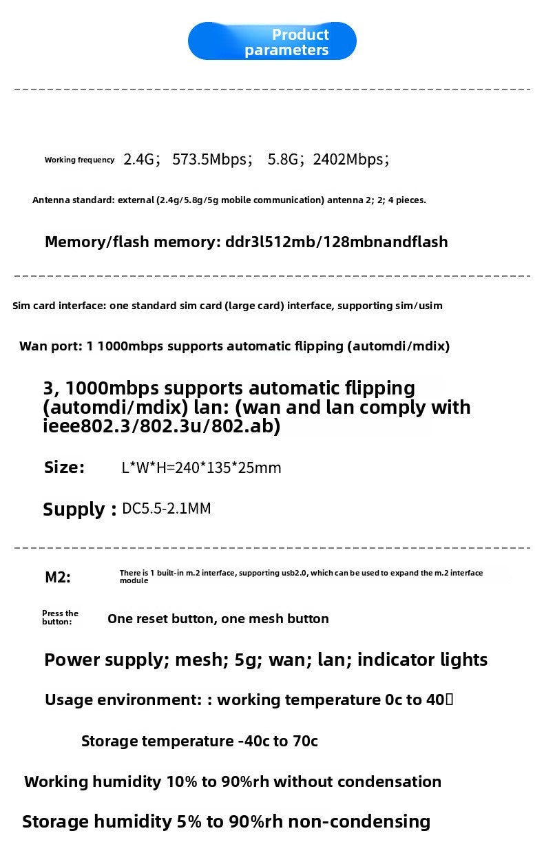 Croskylink CS-Z5001AX-M2-T 5g SIM Card Router Industrial Full-Network Gigabit Dual-Band Smart Ipq5018 Wireless WiFi6 Manufacturer