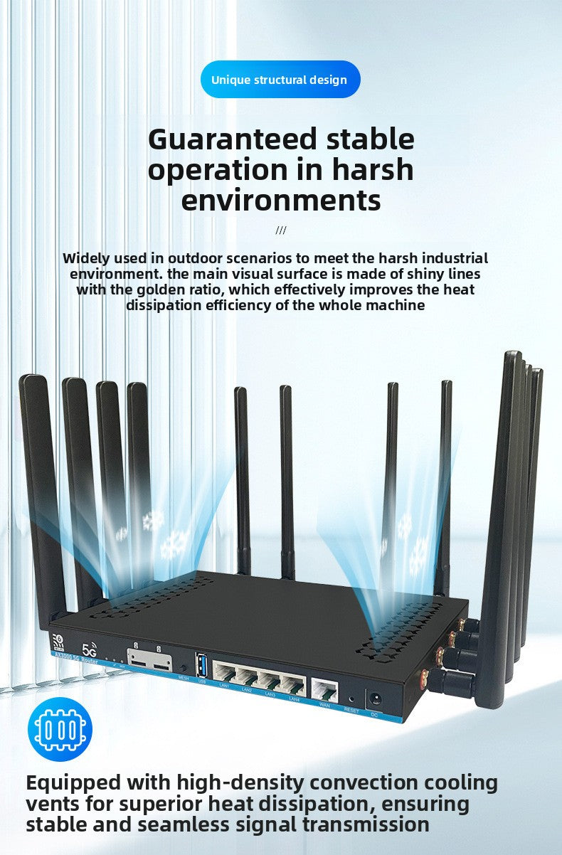 Croskylink CS-Z8102AX-M2-T Customized 5g Card-Insert Router with Mt7981b Chip, Wireless WiFi 6 Gigabit Dual-Card Mobile Industrial Router