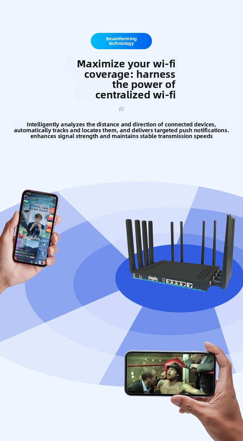 Croskylink CS-Z8102AX-M2-T Customized 5g Card-Insert Router with Mt7981b Chip, Wireless WiFi 6 Gigabit Dual-Card Mobile Industrial Router