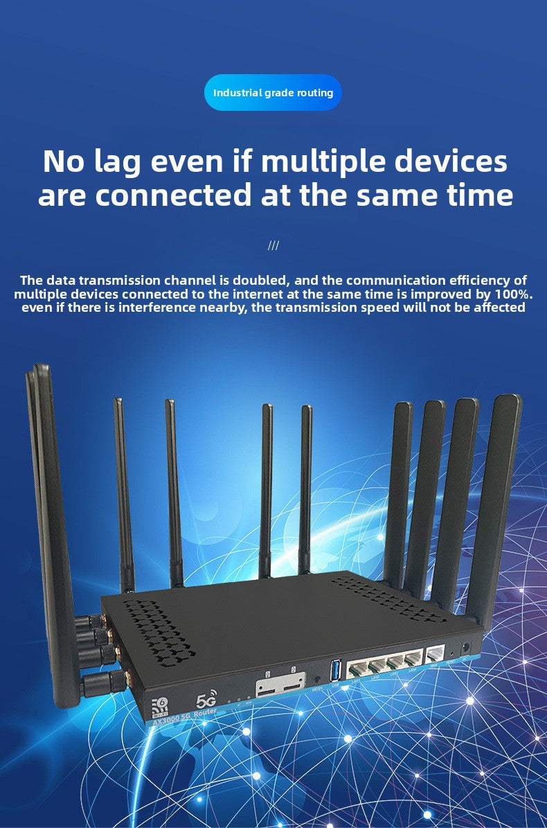 Croskylink CS-Z8102AX-M2-T Customized 5g Card-Insert Router with Mt7981b Chip, Wireless WiFi 6 Gigabit Dual-Card Mobile Industrial Router