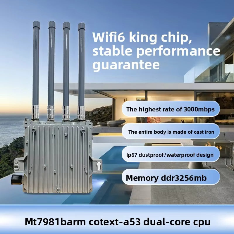 Croskylink CS-Z8105AX-M2-H Customized Outdoor 5g Router with SIM Card Slot, Industrial Outdoor Waterproof Poe Powered Wireless WiFi 6 Router with SIM Card