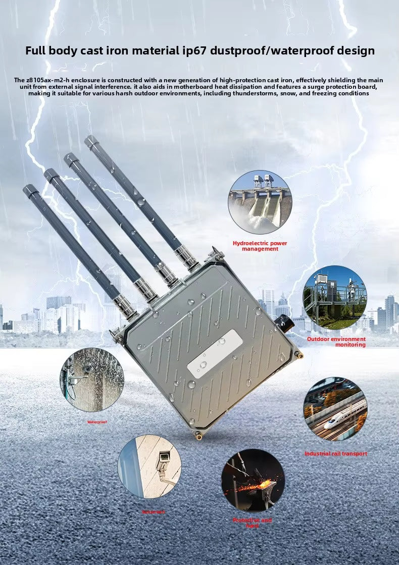 Croskylink CS-Z8105AX-M2-H Customized Outdoor 5g Router with SIM Card Slot, Industrial Outdoor Waterproof Poe Powered Wireless WiFi 6 Router with SIM Card