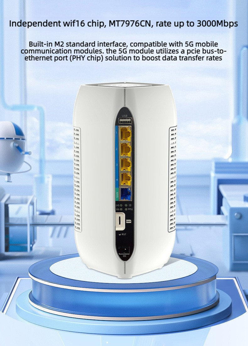 Croskylink CS-Z8106AX-M2-S Industrial-Grade 5g CPE SIM Card-Insert Router with Gigabit Dual-Core CPU Intelligent Enterprise Office WiFi 6 Router