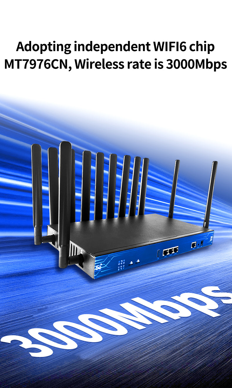 Croskylink CS-Z8109AX-M2-T-PSE Industrial 5g Openwrt Router SIM Card M2 Slot WiFi Router 3000Mbps Poe out Dual Band LTE Routers