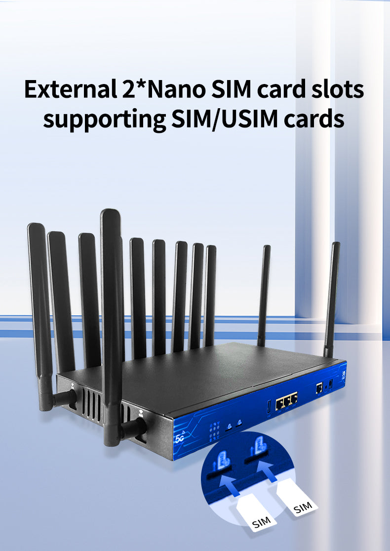 Croskylink CS-Z8109AX-M2-T-PSE Industrial 5g Openwrt Router SIM Card M2 Slot WiFi Router 3000Mbps Poe out Dual Band LTE Routers