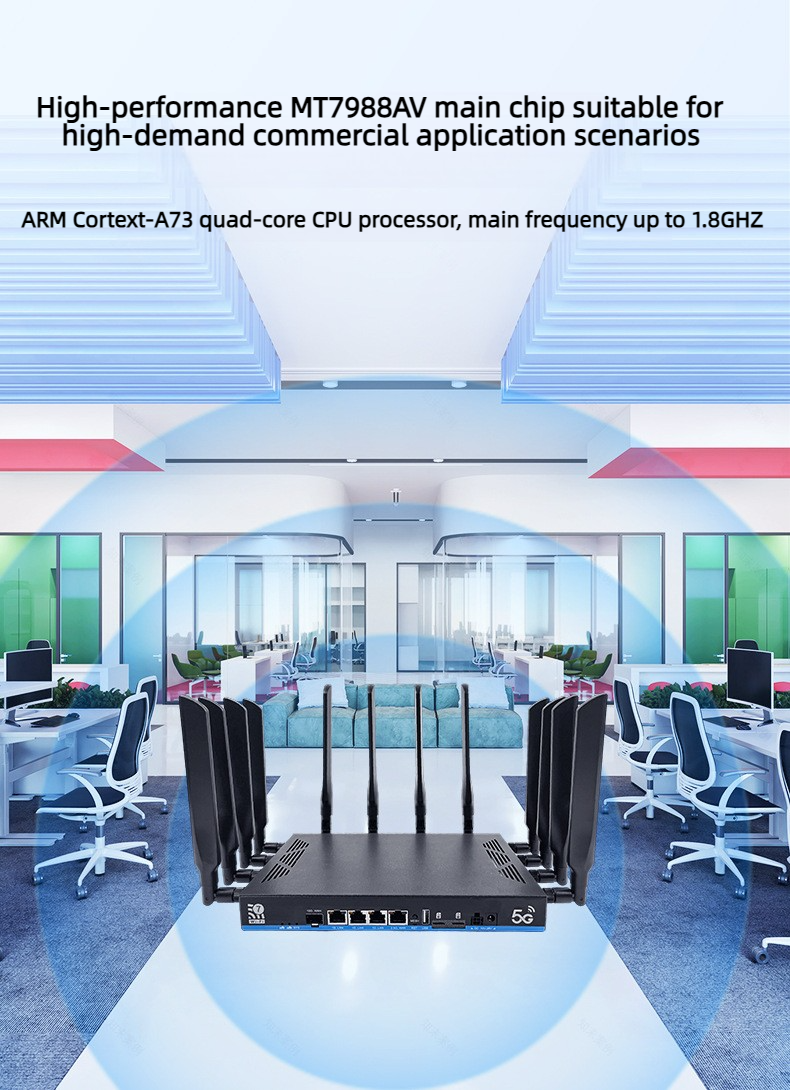 Croskylink CS-Z8803BE-T Industrial WIFI 7 Router Dual 5G Tri-band One-click Mesh Wall-penetrating Customized Wi-Fi Router