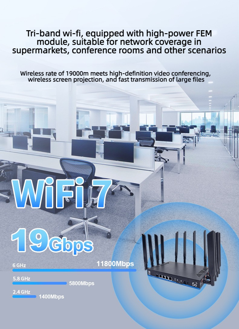 Croskylink CS-Z8803BE-T Industrial WIFI 7 Router Dual 5G Tri-band One-click Mesh Wall-penetrating Customized Wi-Fi Router
