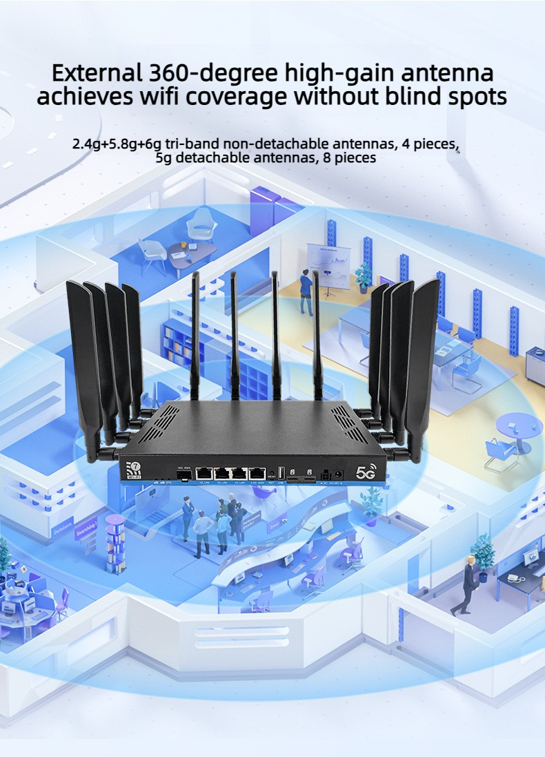 Croskylink CS-Z8803BE-T Industrial WIFI 7 Router Dual 5G Tri-band One-click Mesh Wall-penetrating Customized Wi-Fi Router