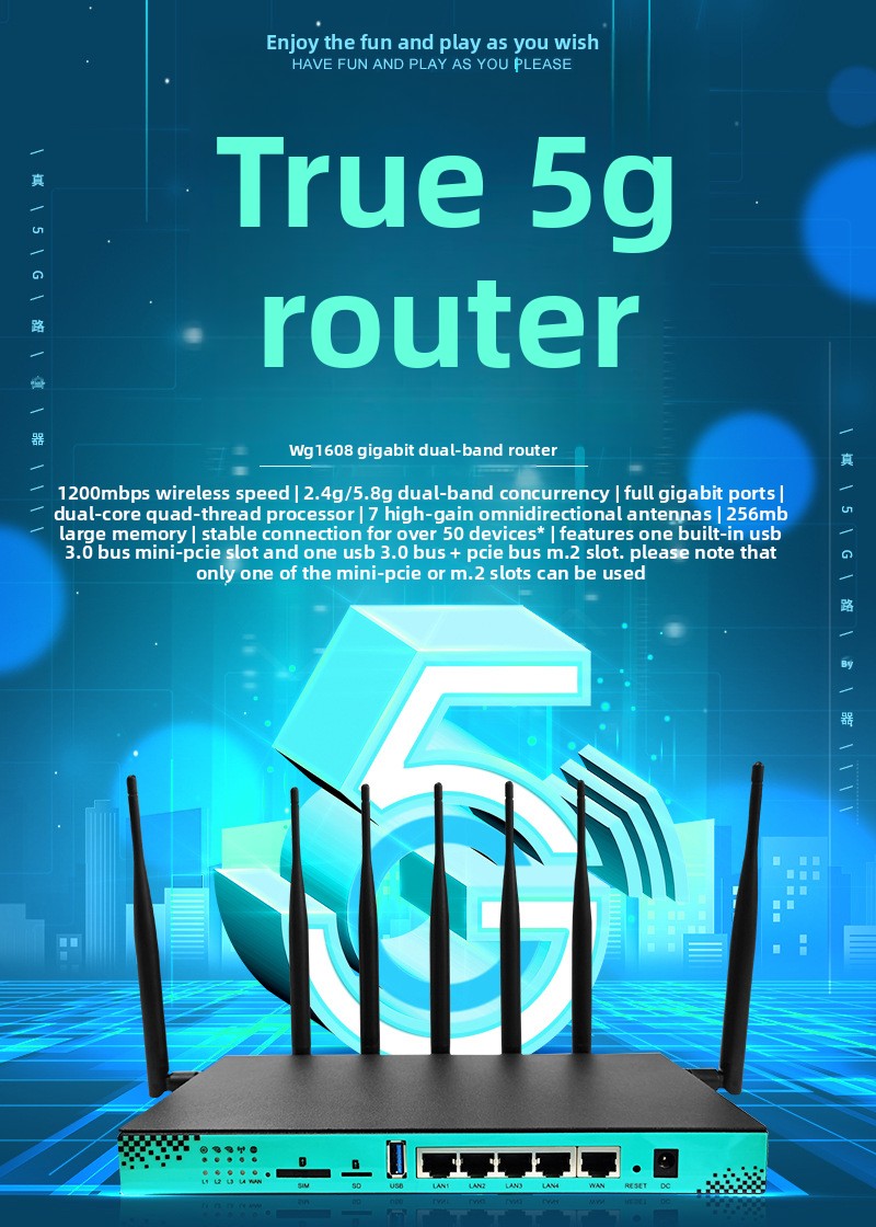 Croskylink CSWG1608 Industrial 5g Plug-in Router Gigabit Dual-Band High-Speed Dual-Core CPU Wireless WiFi6 Wall-Penetrating Router