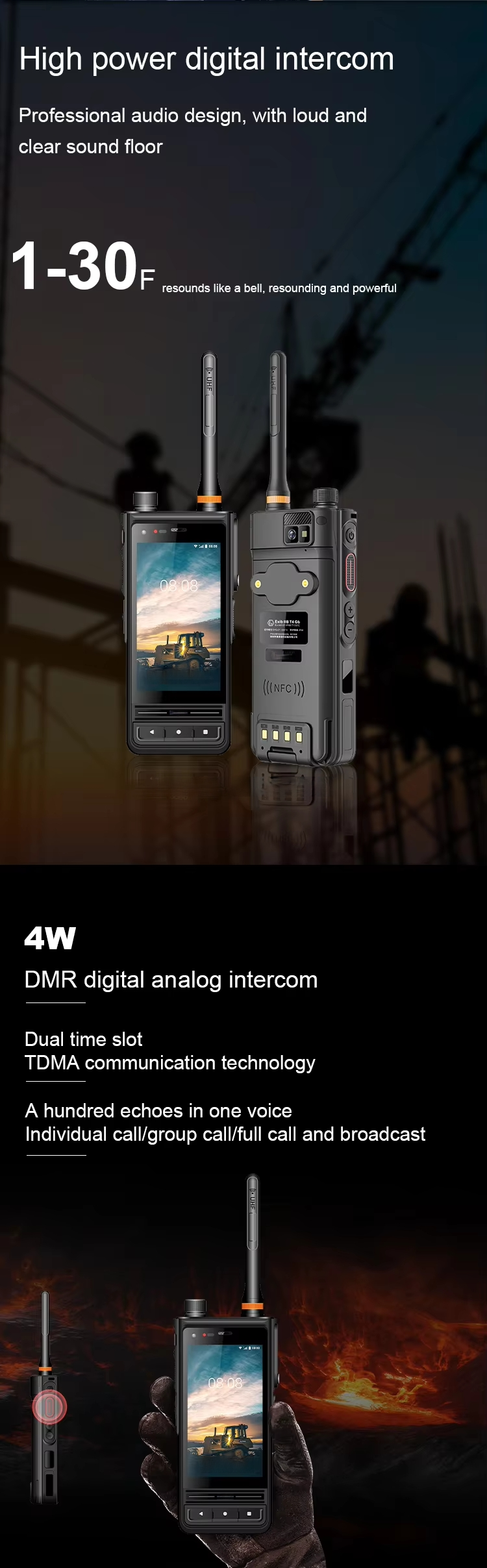 CS-M6 PRO DMR Explosion Proof Rugged Phone Radio Walkie Talkie 8g+256GB IP68 NFC Waterproof Phones